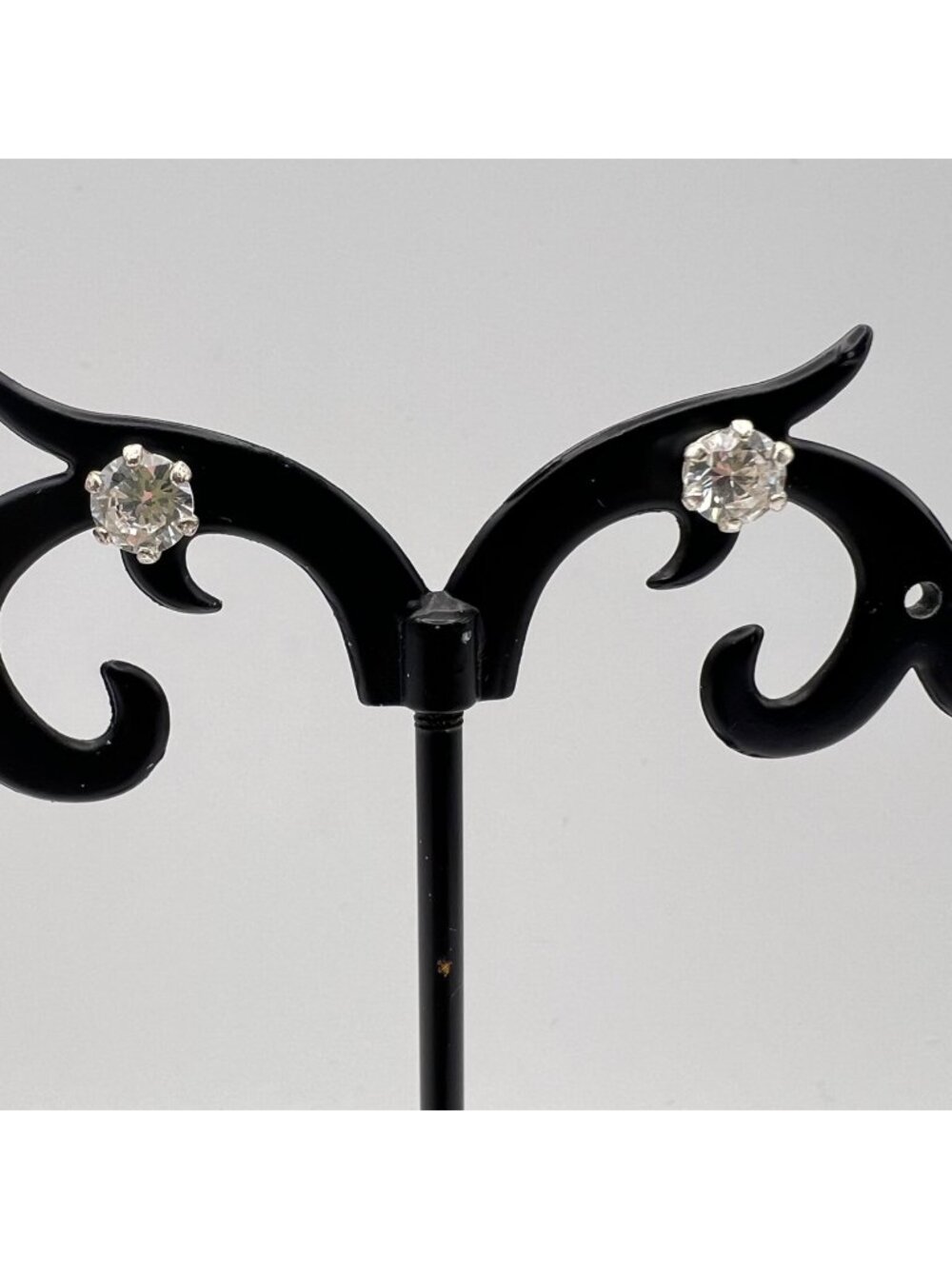 925 Sterling Silver Round Cubic Zirconia Solitaire Stud Earrings 5mm 1 CTW